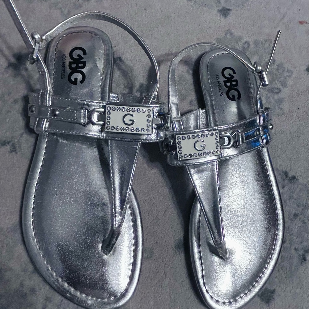 GBG Los Angeles Silver Sandals